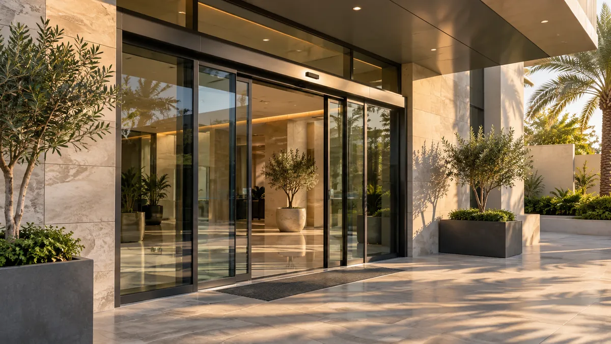 Automatic door header and sensor detail