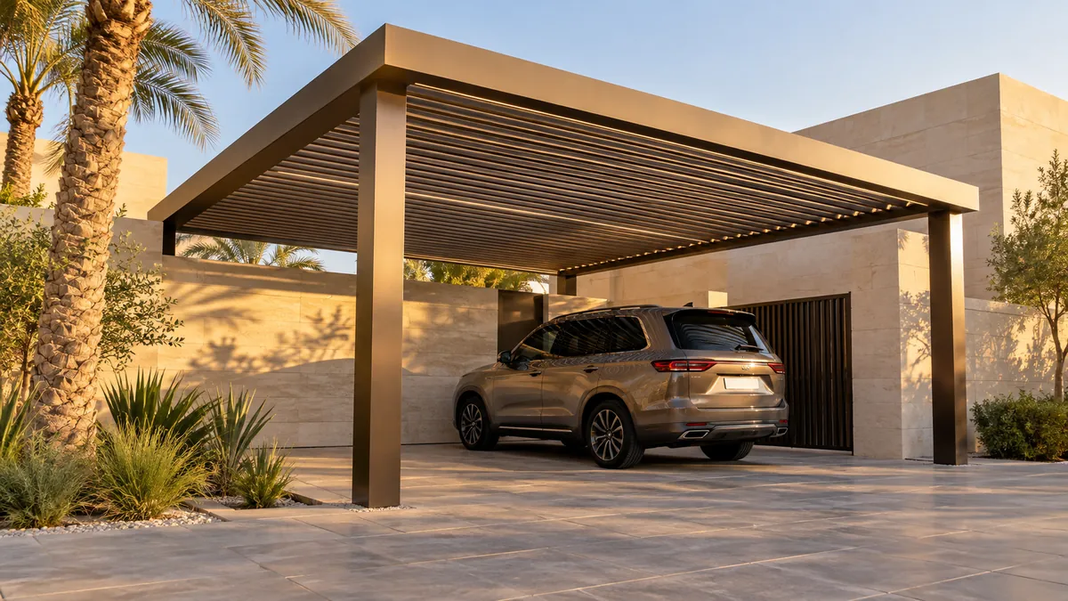 Parking shade canopy detail