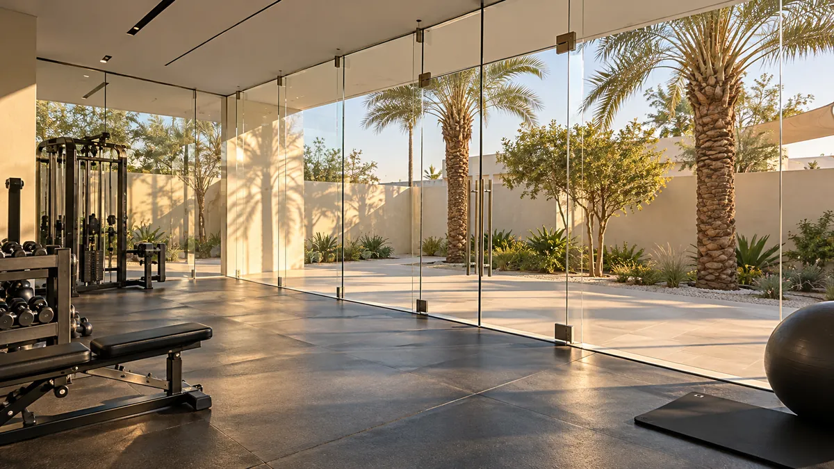 Toughened glass fixing detail